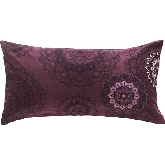Erwin Müller Kissenbezug, Kissenhülle Flanell - Mandala - mollig warm, temperaturregulierend, mit praktischem Reißverschluss - aubergine Größe 40x80 cm