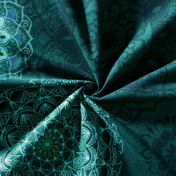 Erwin Müller Bettwäsche, Bettgarnitur Flanell - Mandala - mollig warm, temperaturregulierend, mit praktischem Reißverschluss - Petrol Größe 40x80 cm / 200x200 cm