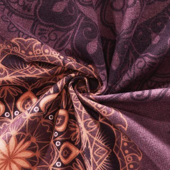 Erwin Müller Bettwäsche, Bettgarnitur Flanell - Mandala - mollig warm, temperaturregulierend, mit praktischem Reißverschluss - aubergine Größe 80x80 cm / 200x200 cm