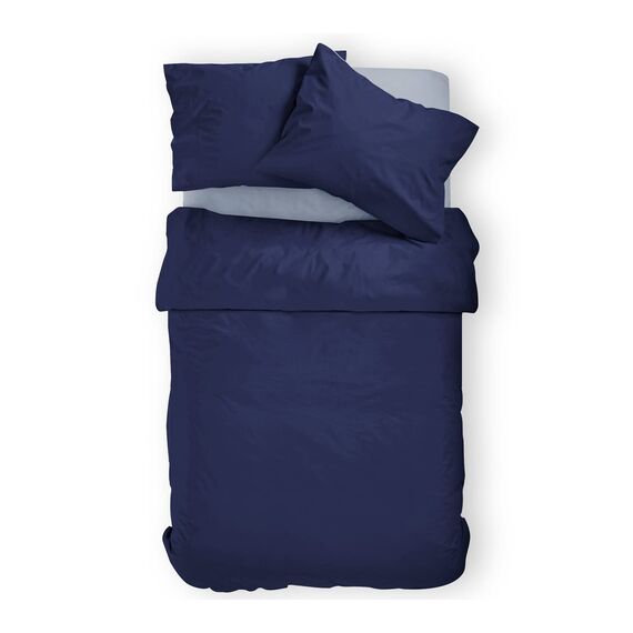 Amolavet Winter Bettwäsche 135x200 2teilig Set Blau aus Gebürstetem Mikrofaser Winterbettwäsche 135x200 Bettbezug 135 X 200 + Kissenbezüg 80x80 Mit Reißverschluss für Einzelbett