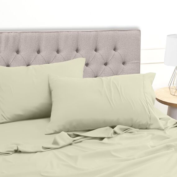 Utopia Bedding 4 Teilige Bettlaken Set 135x190 cm, Elfenbein - Polyester Microfaser, Oeko-Tex Zertifiziert, 1 Spannbettlaken 135x190 cm, 1 Bettlaken 225x255 cm und 2 Kissenbezüge 50x75 cm