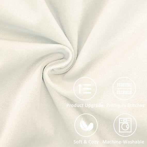 Topfinel Kissenbezug 60x60 Samt Creme 2er Set Boho Deko mit Pompoms Weihnachten Kissenbezüge Dekorative Kissenhülle Kopfkissen Kissen Dekokissen Sofakissen für Sofa Wohnzimmer