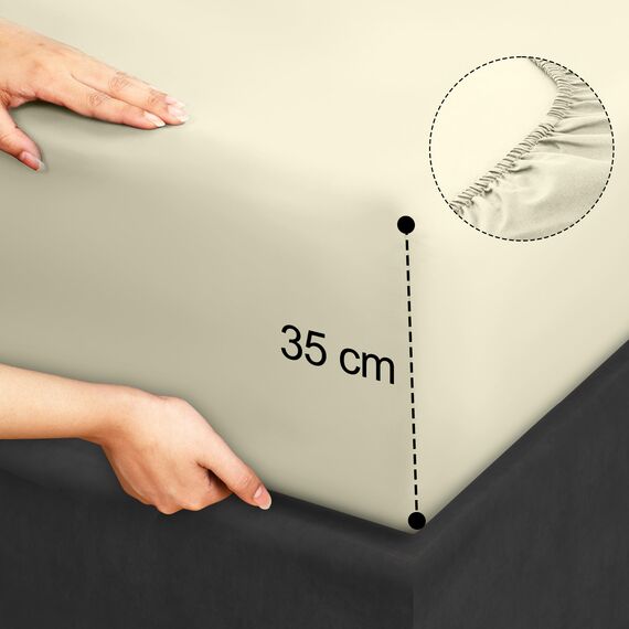 Utopia Bedding 4 Teilige Bettlaken Set 135x190 cm, Elfenbein - Polyester Microfaser, Oeko-Tex Zertifiziert, 1 Spannbettlaken 135x190 cm, 1 Bettlaken 225x255 cm und 2 Kissenbezüge 50x75 cm