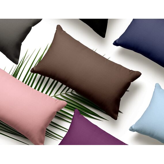 Amolavet Kissenbezug 40 x 80 Braun 2er Set Kopfkissenbezug 40x80 mit Hotelverschluss aus Gebürstetem Mikrofaser