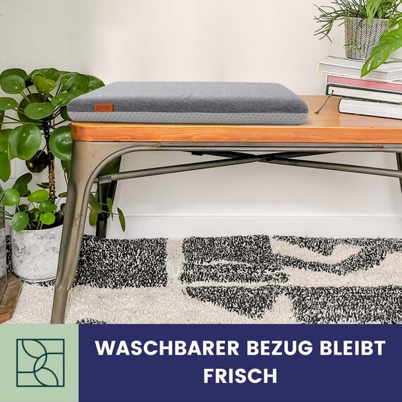 Sitzkissen Stuhl 40x40 cm im 2er Set – Sitzkissen Outdoor mit Memory Foam -Sitzkissen für Indoor & Outdoor Nutzung – Mittelhart H3 Sitzpolster Gartenstuhl Balkon Terrasse – Garten Sitzpolster Grau