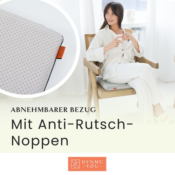 Sitzkissen Stuhl 40x40 cm im 2er Set – Sitzkissen Outdoor mit Memory Foam -Sitzkissen für Indoor & Outdoor Nutzung – Mittelhart H3 Sitzpolster Gartenstuhl Balkon Terrasse – Garten Sitzpolster Grau