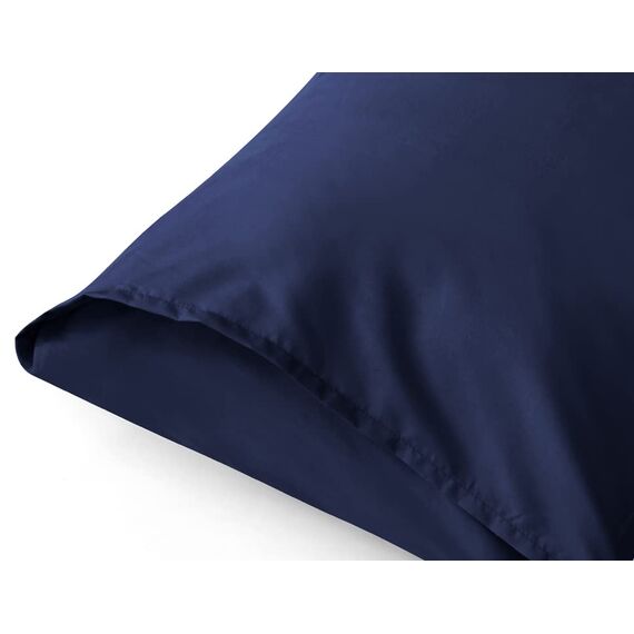 Amolavet Kissenbezug 80x80 Dunkelblau 2er Set Kopfkissenbezug 80x80 mit Hotelverschluss aus Gebürstetem Mikrofaser