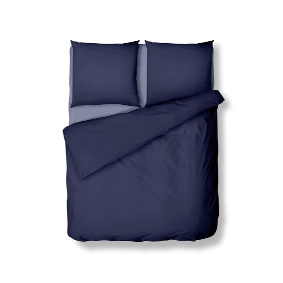 Amolavet Winter Bettwäsche 200x200 Blau 3teilig Set aus Gebürstetem Mikrofaser Winterbettwäsche Blau 200x200 Mit Reißverschluss für Doppelbett Bettbezug 200x200cm + 2 Kissenbezüg 80x80cm