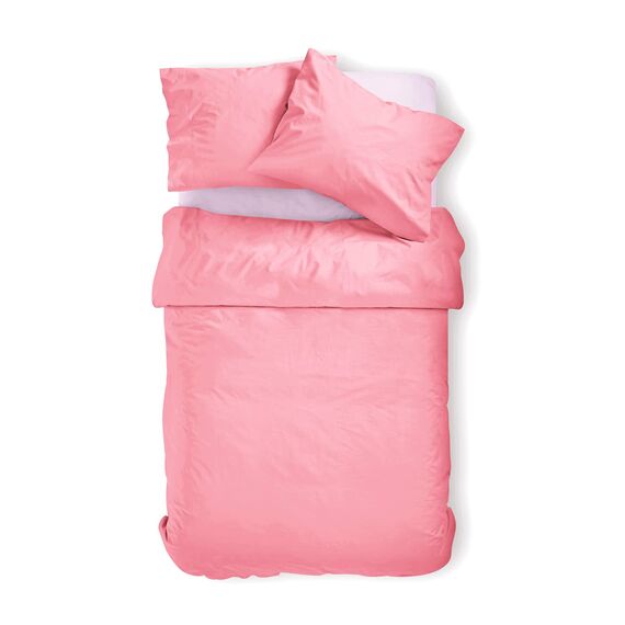 Amolavet Winter Bettwäsche 135x200 2teilig Set Rosa aus Gebürstetem Mikrofaser Winterbettwäsche 135x200 Bettbezug 135 X 200 + Kissenbezüg 80x80 Mit Reißverschluss für Einzelbett