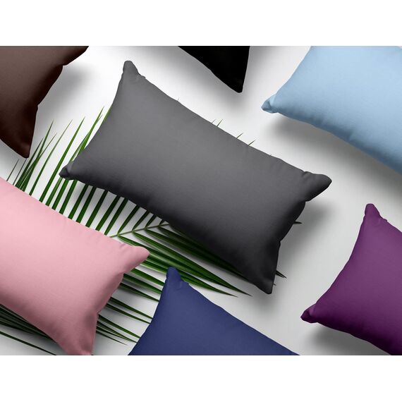 Amolavet Kissenbezug 40 x 80 Grau 2er Set Kopfkissenbezug 40x80 mit Hotelverschluss aus Gebürstetem Mikrofaser