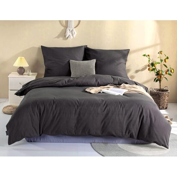 Amolavet Winter Bettwäsche 135x200 2teilig Set Grau aus Gebürstetem Mikrofaser Winterbettwäsche 135x200 Bettbezug 135 X 200 + Kissenbezüg 80x80 Mit Reißverschluss für Einzelbett