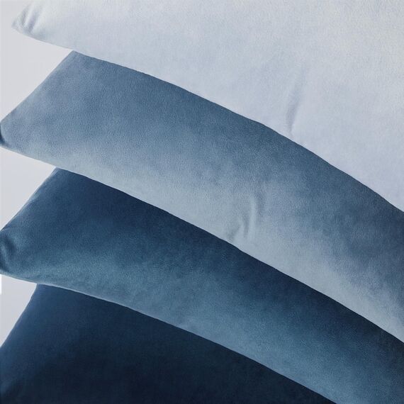 Topfinel Kissenbezüge 50x50 cm blau 4er Set Samt Kissenhülle sofakissen dekokissen Zierkissen deko für Sofa Schlafzimmer Wohnzimmer flauschig Farbverlauf