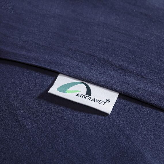 Amolavet Winter Bettwäsche 155x220 2teilig Set Blau aus Gebürstetem Mikrofaser Winterbettwäsche 155x220 Bettbezug 155 X 220 + Kissenbezüg 80x80 Mit Reißverschluss für Einzelbett