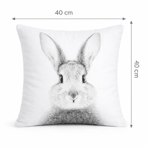 KAMACA Dekokissen Süßer Hase – 40x40 cm Inklusive Füllung & Reißverschluss – Flauschiges Oster - Kissen für Wohnzimmer & Couch