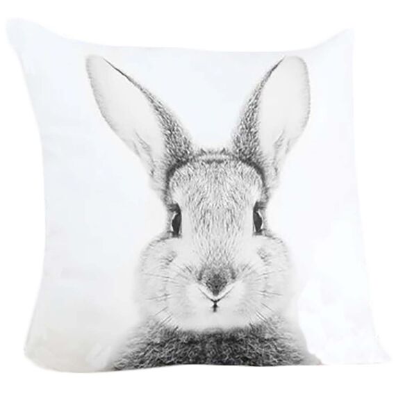 KAMACA Dekokissen Süßer Hase – 40x40 cm Inklusive Füllung & Reißverschluss – Flauschiges Oster - Kissen für Wohnzimmer & Couch