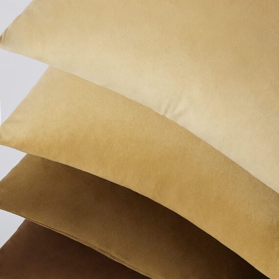 Topfinel Kissenbezug 40x40 braun Samt 4er Set Kissenbezüge Kissenhülle sofakissen dekokissen Zierkissen deko für Sofa Schlafzimmer Wohnzimmer flauschig Farbverlauf