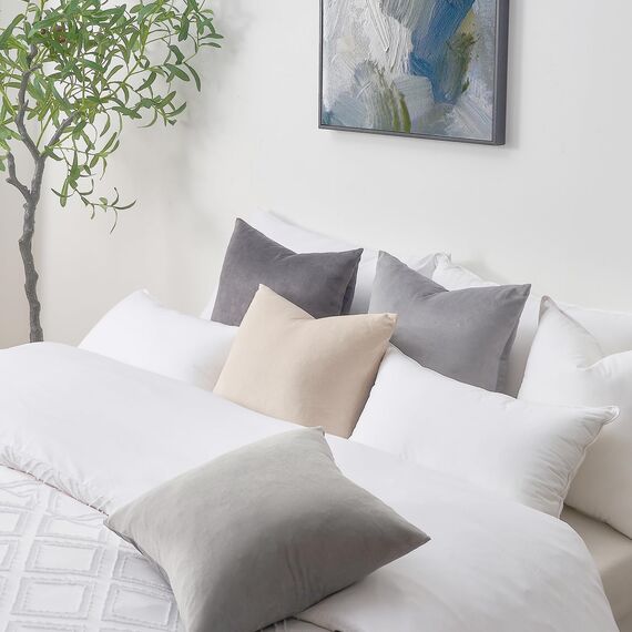 Topfinel Kissenbezug 40x40 grau 4er Set Samt Kissenbezüge Kissenhülle sofakissen dekokissen Zierkissen deko für Sofa Schlafzimmer Wohnzimmer flauschig Farbverlauf