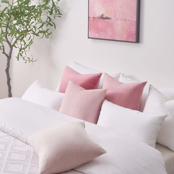 Topfinel 45x45 cm Kissenbezug rosa 4er Set Samt Farbverlauf Kissenbezüge Kissenhülle Sofakissen dekokissen Couchkissen deko für Sofa Schlafzimmer Wohnzimmer Bett