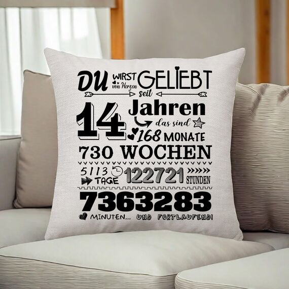 14. Geburtstag Geschenke für Mädchen und Jungen - Kissenbezug Andenken Dekoration für 14 Jahre Tochter Sohn Nichte Neffe Schwester Bruder