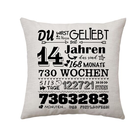 14. Geburtstag Geschenke für Mädchen und Jungen - Kissenbezug Andenken Dekoration für 14 Jahre Tochter Sohn Nichte Neffe Schwester Bruder