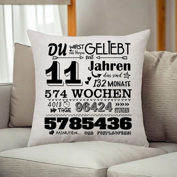 Aconesong 11. Geburtstagsgeschenk für Mädchen Junge Zierkissenbezüge Geschenk für Sie 11 Jahren Geschenke für Tochter Schwester Geschenkidee 11. Geburtstag Deko Kissenbezug 45 x 45 cm (11th)