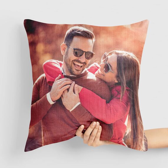 FotoKissen Selbst gestalten 45 x 45 cm Doppelseitig - Personalisiertes Fotokissen mit eigenem Foto selbst gestalten-Optionaler Kisseneinsatz - Personalisierte Geschenk-Idee, Geburtstag, Valentinstag