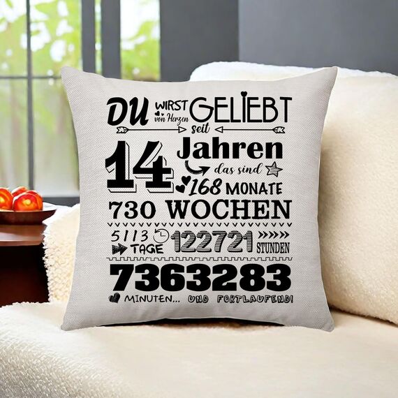14. Geburtstag Geschenke für Mädchen und Jungen - Kissenbezug Andenken Dekoration für 14 Jahre Tochter Sohn Nichte Neffe Schwester Bruder