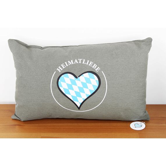 KAMACA Kissen HEIMATLIEBE 30 cm x 50 cm Flauschig gefülltes Kissen mit Reißverschluss Hingucker und wertiges Geschenk (Heimatliebe - weiße Schrift)