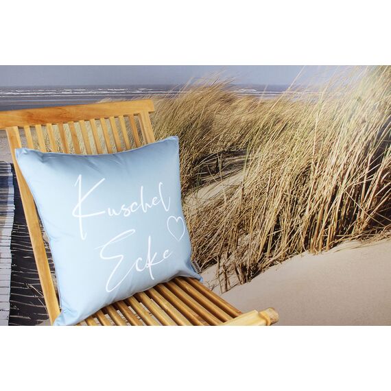 KAMACA Outdoor Dekokissen Kissen für Garten Lounge Balkon wasserabweisend schmutzabweisend UV Schutz ideal für Haus Garten Camping (Kuschelecke grau)