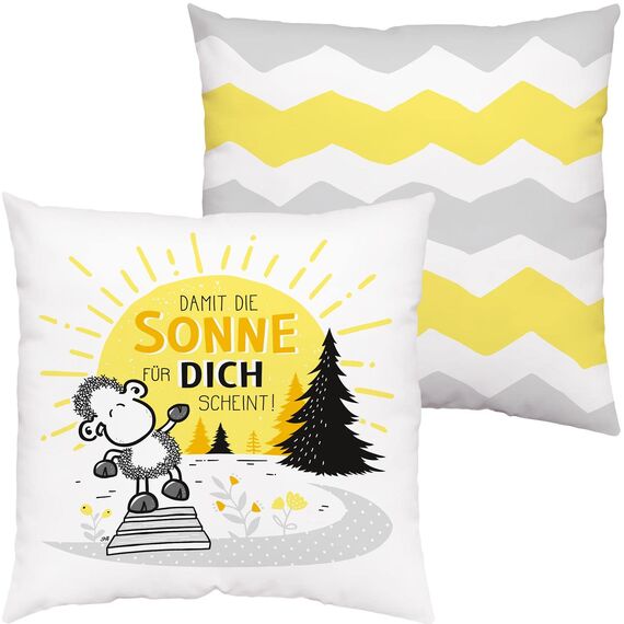 Sheepworld Kissen Motiv Sonne | Zierkissen, Baumwolle, 40 cm x 40 cm | Kissen mit Spruch | 47556