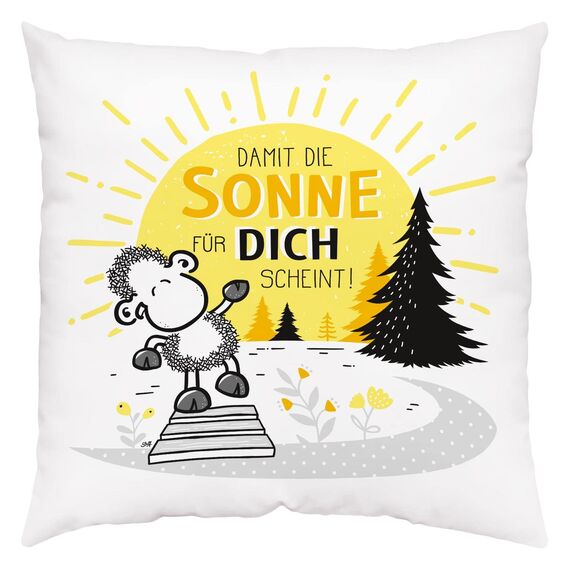Sheepworld Kissen Motiv Sonne | Zierkissen, Baumwolle, 40 cm x 40 cm | Kissen mit Spruch | 47556