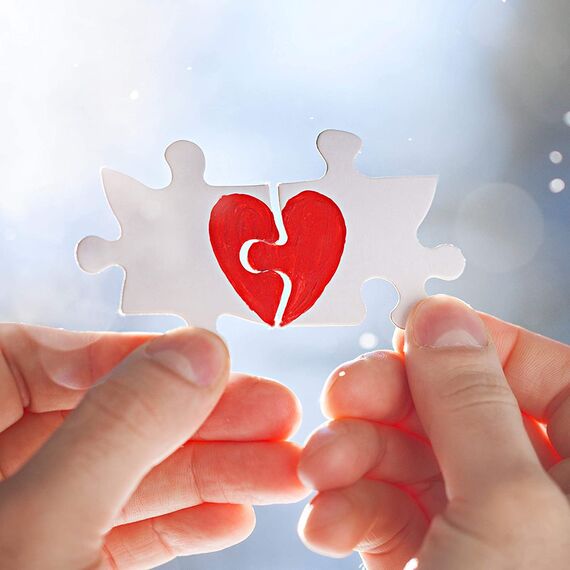 Sheepworld Kissen Motiv Du und ich | Zierkissen, Baumwolle, 40 cm x 40 cm | Kuschelkissen für Verliebte, Geschenk zum Valentinstag | 45323