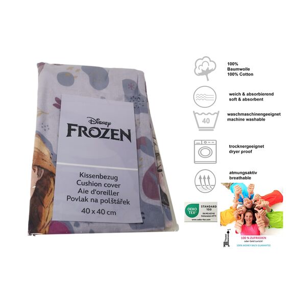 Theonoi Kinder Kissenbezug Kissenhülle Zierkissenhülle Zierkissenbezug 40x40 ohne Füllung ohne Kissen aus Baumwolle (Frozen 02 A1)