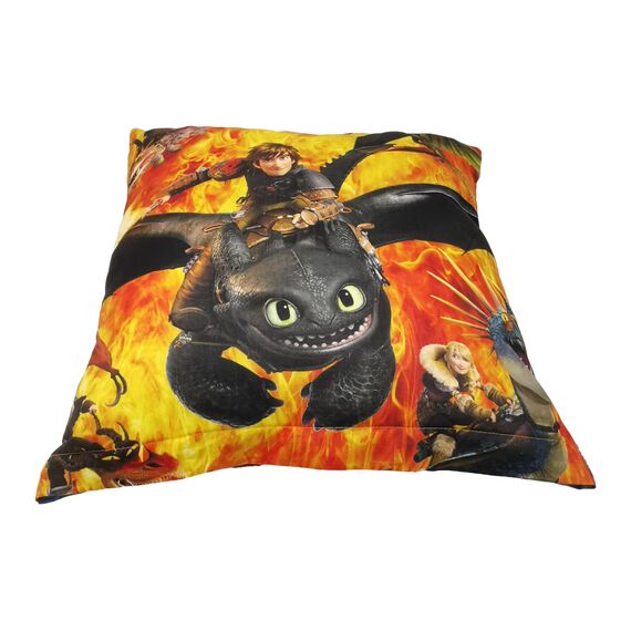 Theonoi Kinder Kissenbezug Kissenhülle Zierkissenhülle Zierkissenbezug 40x40 ohne Füllung ohne Kissen aus Baumwolle (Drachen zähmen)