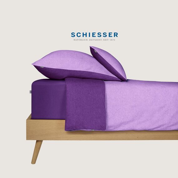 Schiesser Kissenhüllenset Doubleface - Renforcé - 2-teilig - 40 x 80 cm - Lila