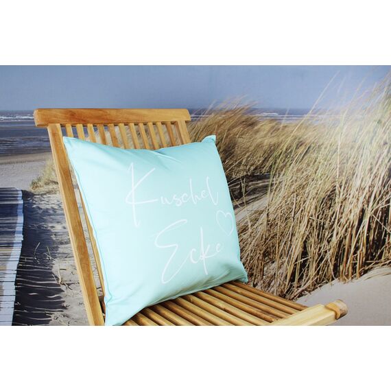 KAMACA Outdoor Dekokissen Kissen für Garten Lounge Balkon wasserabweisend schmutzabweisend UV Schutz ideal für Haus Garten Camping (Kuschelecke Mint)