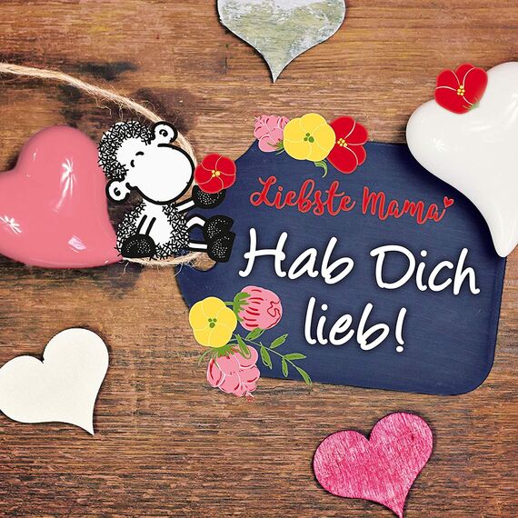 Sheepworld Kissen Motiv "Liebste Mama"| Zierkissen, Baumwolle, 40 cm x 40 cm | Geschenk Mama | 45615