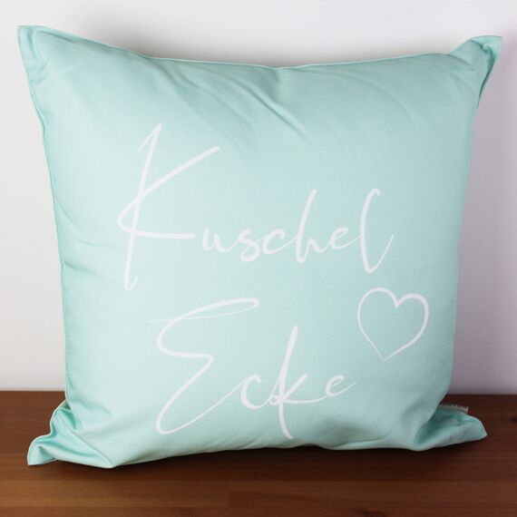 KAMACA Outdoor Dekokissen Kissen für Garten Lounge Balkon wasserabweisend schmutzabweisend UV Schutz ideal für Haus Garten Camping (Kuschelecke Mint)