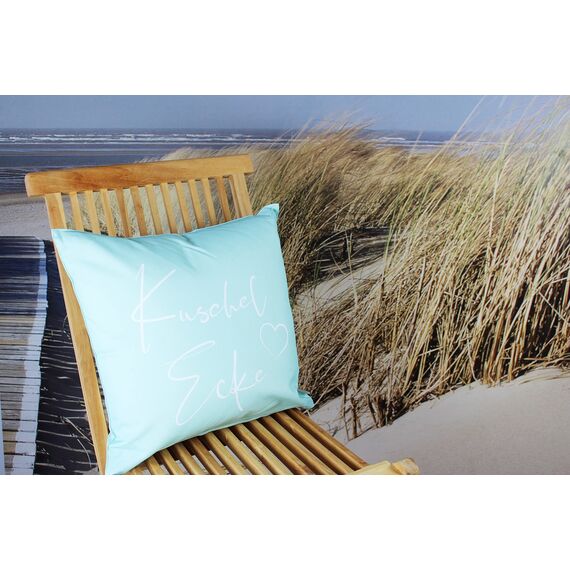 KAMACA Outdoor Dekokissen Kissen für Garten Lounge Balkon wasserabweisend schmutzabweisend UV Schutz ideal für Haus Garten Camping (Kuschelecke Mint)