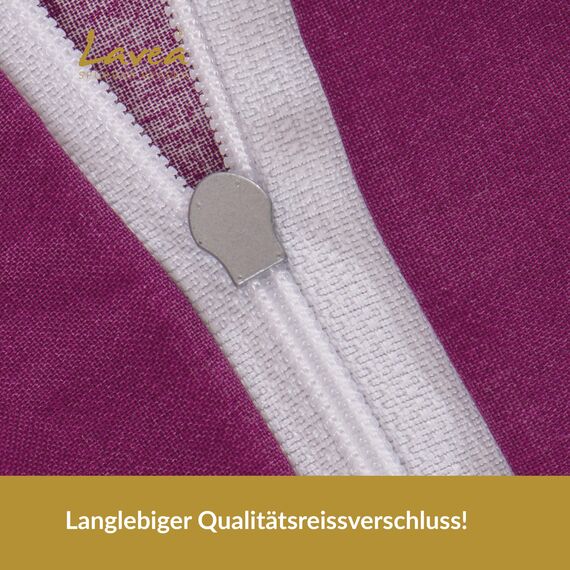 Lavea® Milena Bettwäsche Kinder Set, Kinderbettwäsche aus 100% Bio-Baumwolle, mit Herzmotiv, weiche Bezüge für Bettdecke und Kopfkissen, mit Reißverschluss, Bordeaux Rosa 135 x 200 cm und 80 x 80 cm