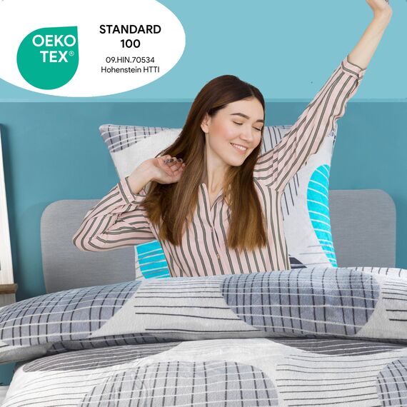 MALIKA Winter Plüsch Bettwäsche Nicky-Teddy Cashmere Coral Fleece 135x200 155x220 200x200 Kissenbezug 80x80 Verschiedene Muster, Größe:155 x 220 cm, Design - Motiv:Design 4