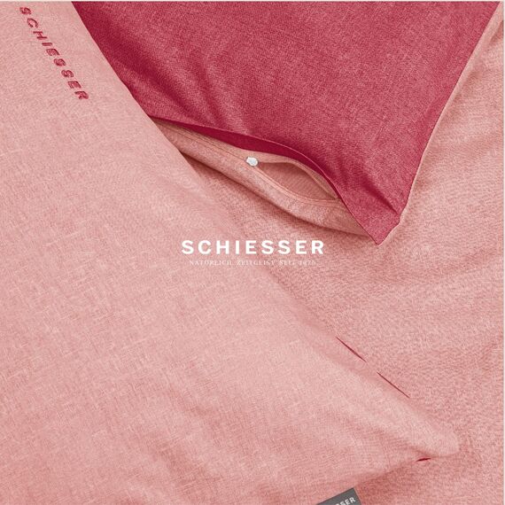 Schiesser Kissenhüllenset Doubleface - Renforcé - 2-teilig - 40 x 80 cm - Rosa