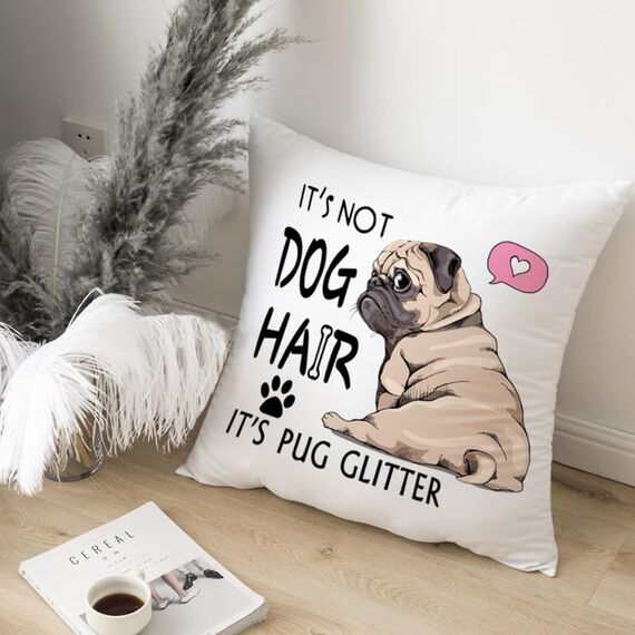 HUASHUZI Kissenbezug 40x40 cm Kissen mit hundemotiv mops Geschenke Hund Geschenk für Hundebesitzer Hundeliebhaber