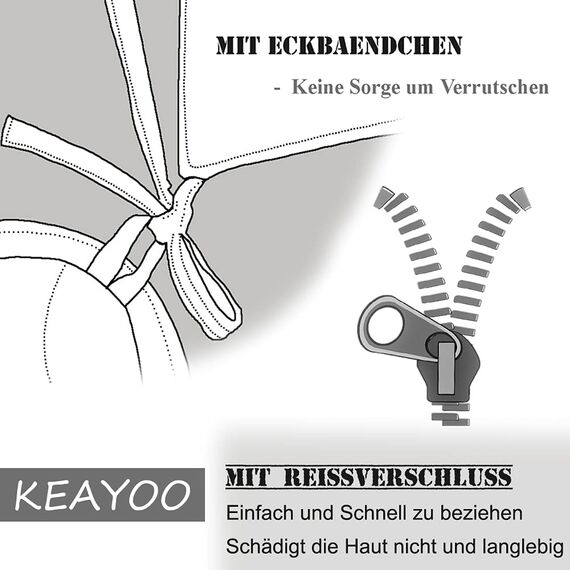 KEAYOO Bettwäsche 135x200 Baumwolle Set 4teilig Grau Rosa Blumen Muster Wendebettwäsche mit Reisverschluss Weiche Stoffqualität für Sommer und Winter 135x200cmx2 + 80x80cmx2