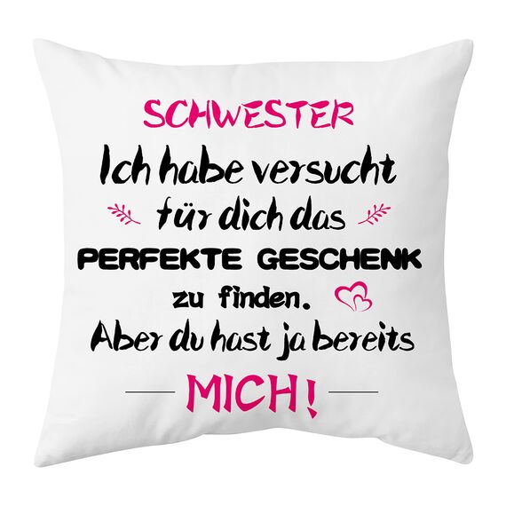 Shoppawhile Schwester Geschenk zum Geburtstag Geschenke für Schwester Weihnachten Geschenk Schwester Kissenbezug 45x45cm