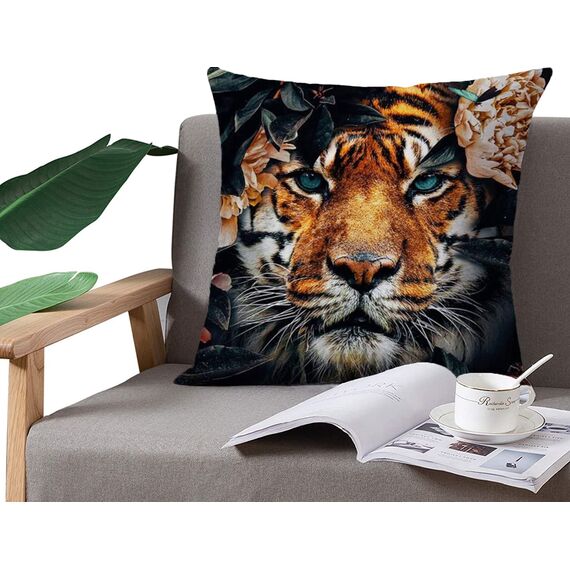 HUASHUZI Kissenbezug 40 x 40 cm Tiger Dschungel Kissen deko Geschenke für sofakissen kissenbezüge dekokissen couchkissen kissenhülle Sofa Schlafzimmer Wohnzimmer Zimmer zierkissen