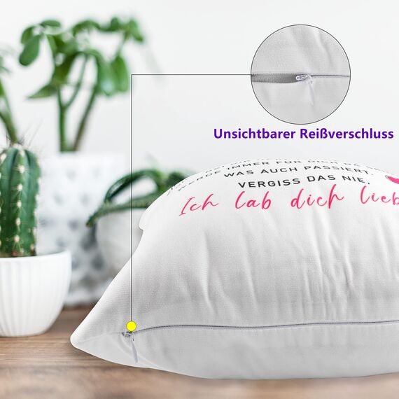 Shoppawhile Schwester Geschenk zum Geburtstag Geschenke für Schwester Weihnachten Geschenk Schwester Kissenbezug 40x40cm, Weiß