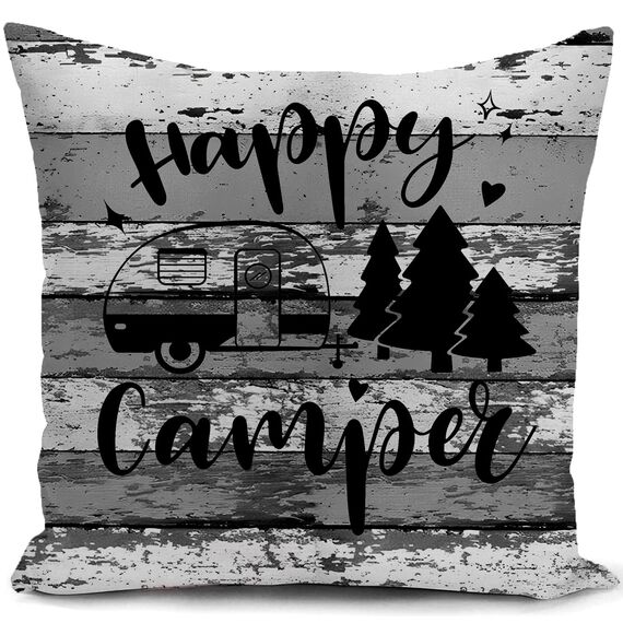 HUASHUZI Kissenbezug 40x40 cm Camping zubehör Geschenke für Camper wohnmobil Wohnwagen Gadgets deko Sofa dekokissen