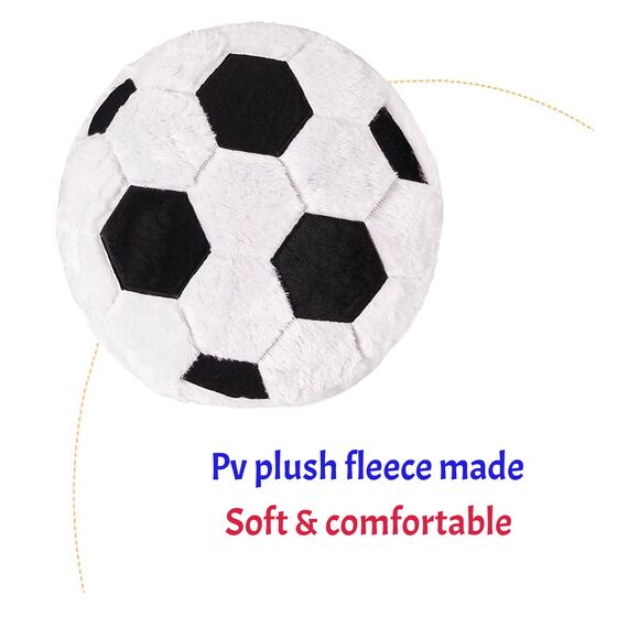FakeFace Plüsch Football, 45 * 45cm Flauschige Fußball Sitzkissen, weiche Sport Ball interaktive Fußball kreative Zimmer Dekorationen Geburtstag Party Geschenk für Fußballliebhaber