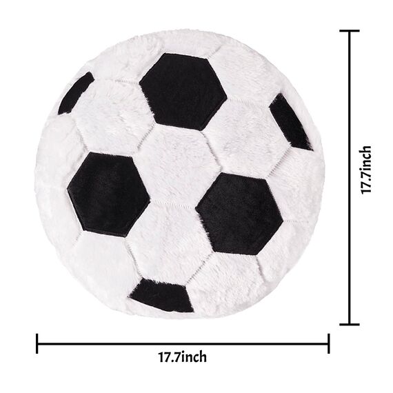 FakeFace Plüsch Football, 45 * 45cm Flauschige Fußball Sitzkissen, weiche Sport Ball interaktive Fußball kreative Zimmer Dekorationen Geburtstag Party Geschenk für Fußballliebhaber